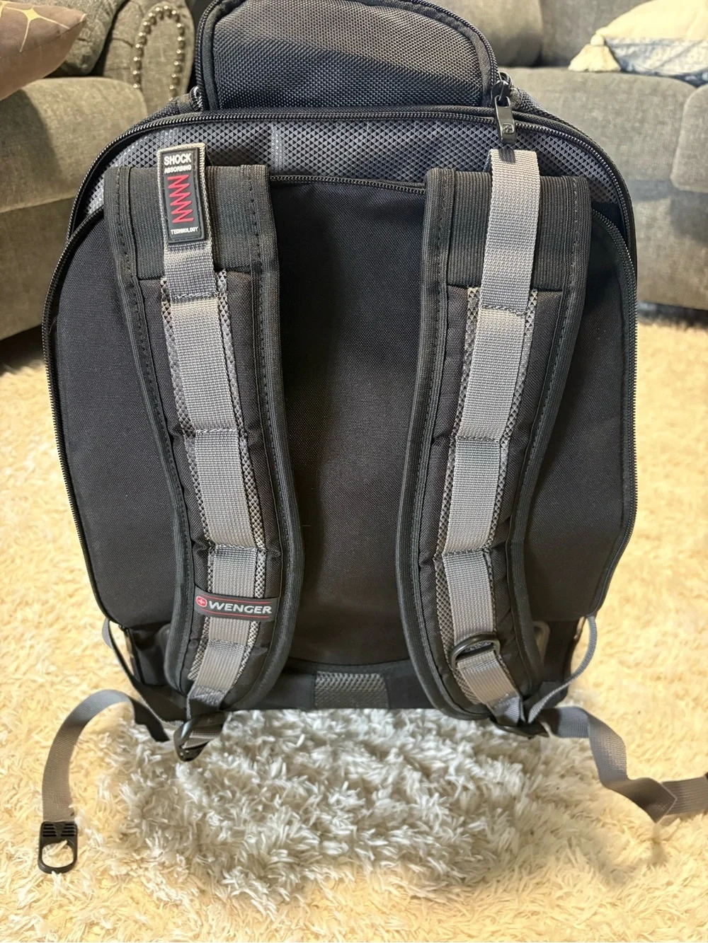 SwissGear Black and Gray Multi-Compartment Travel Backpack